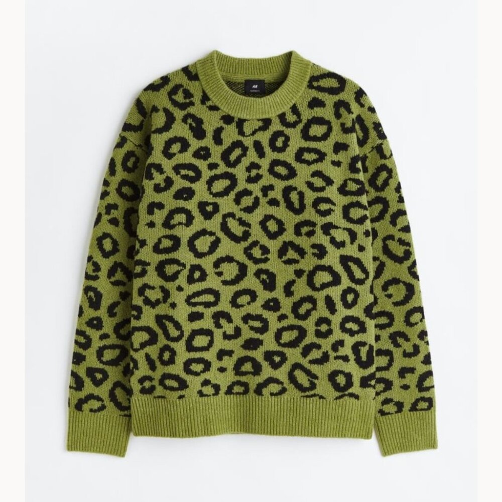 oversized leopard print sweater h&m